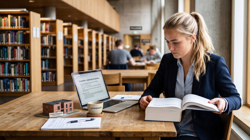 Hvordan bliver man ejendomsmægler? Den komplette guide til uddannelsen Ung studerende læser på biblioteket. Vil du vide, hvordan bliver man ejendomsmægler? Det starter oftest med en teoretisk ejendomsmægler uddannelse, hvor du først skal opfylde specifikke finansøkonom adgangskrav.