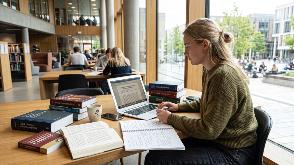 Hvordan bliver man gymnasielærer? Den komplette guide til uddannelsen En universitetsstuderende forbereder sig på læsesalen. Få svaret på, hvordan bliver man gymnasielærer, og læs alt om din akademiske uddannelse her.